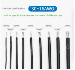 Silicone high temperature cable 26AWG Yellow