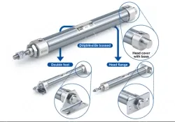 Standard Type Double Acting, Double Rod CJ2W Series ø6, ø10, ø16