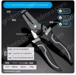 Japanese style labor-saving 7 inch two-color handle wire stripper